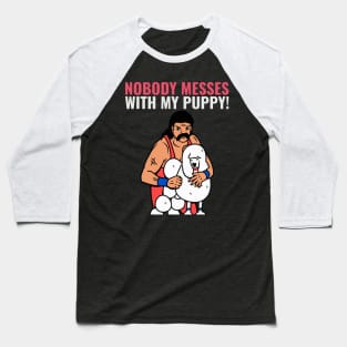 nobody messes with my poodle- 80s man Baseball T-Shirt